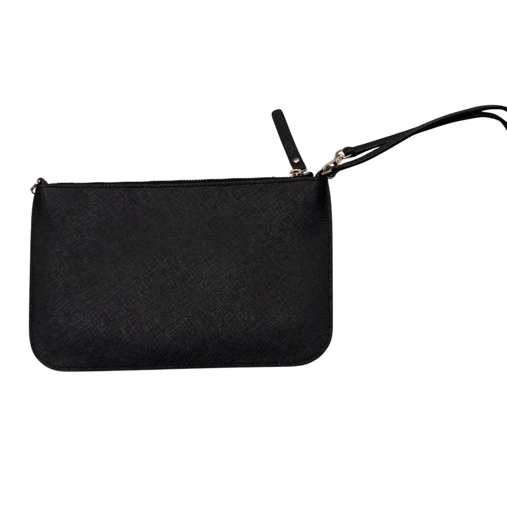 Kate Spade New York Black‎ Saffiano Leather Wristlet Pouch Clutch 8x5